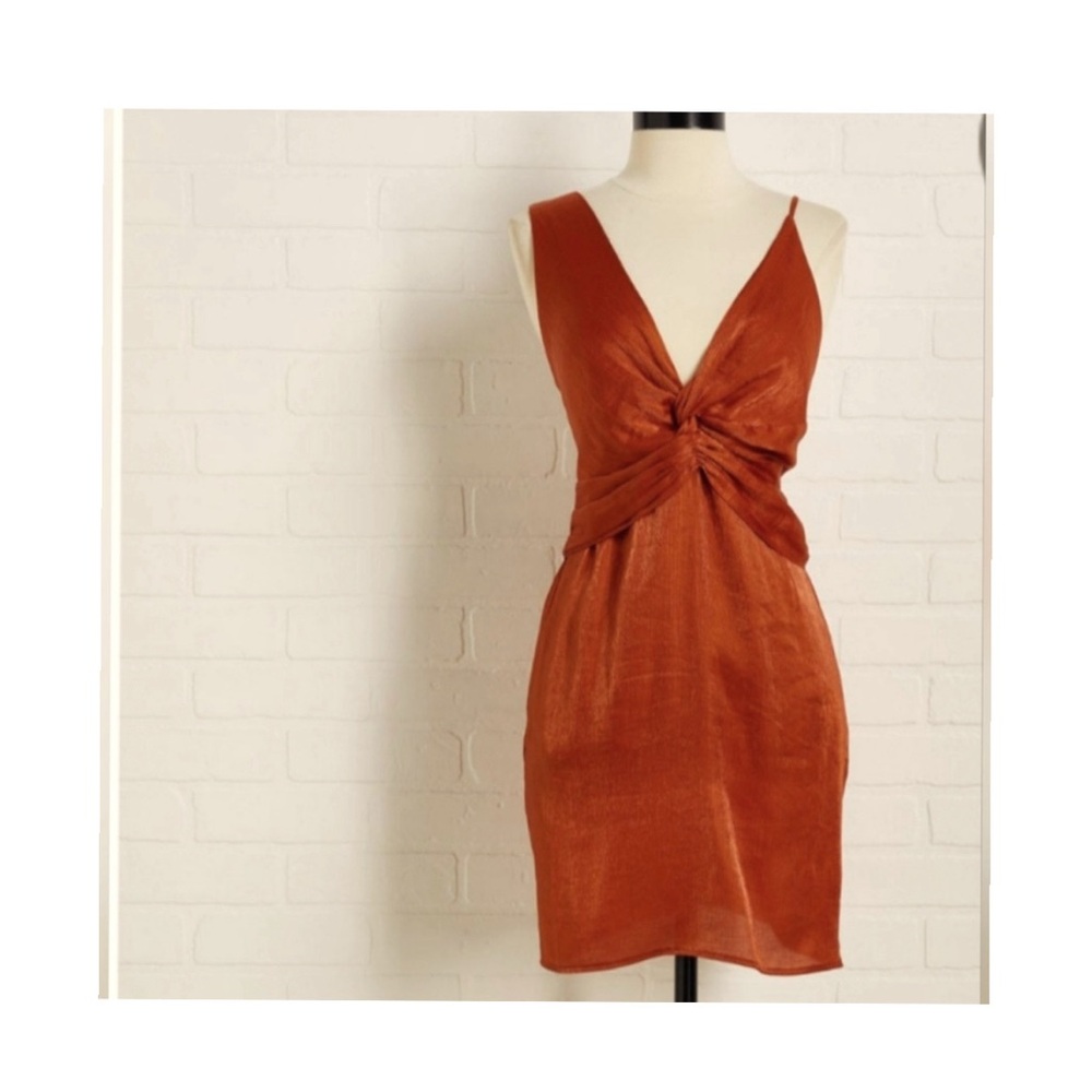 Chic Backless Rust Dress